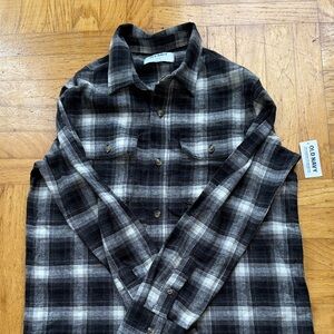 Old Navy Black & Gray Plaid Button-Down Shirt - Men's